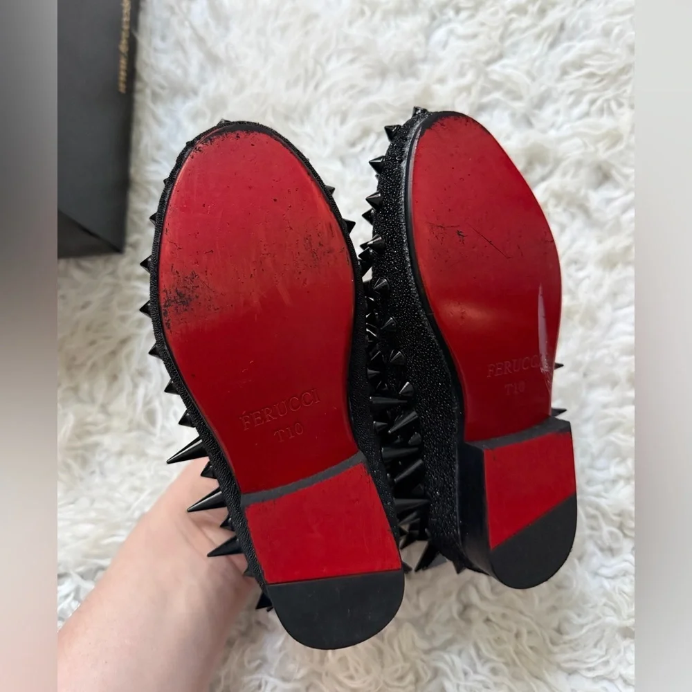 Black Studded Loafers